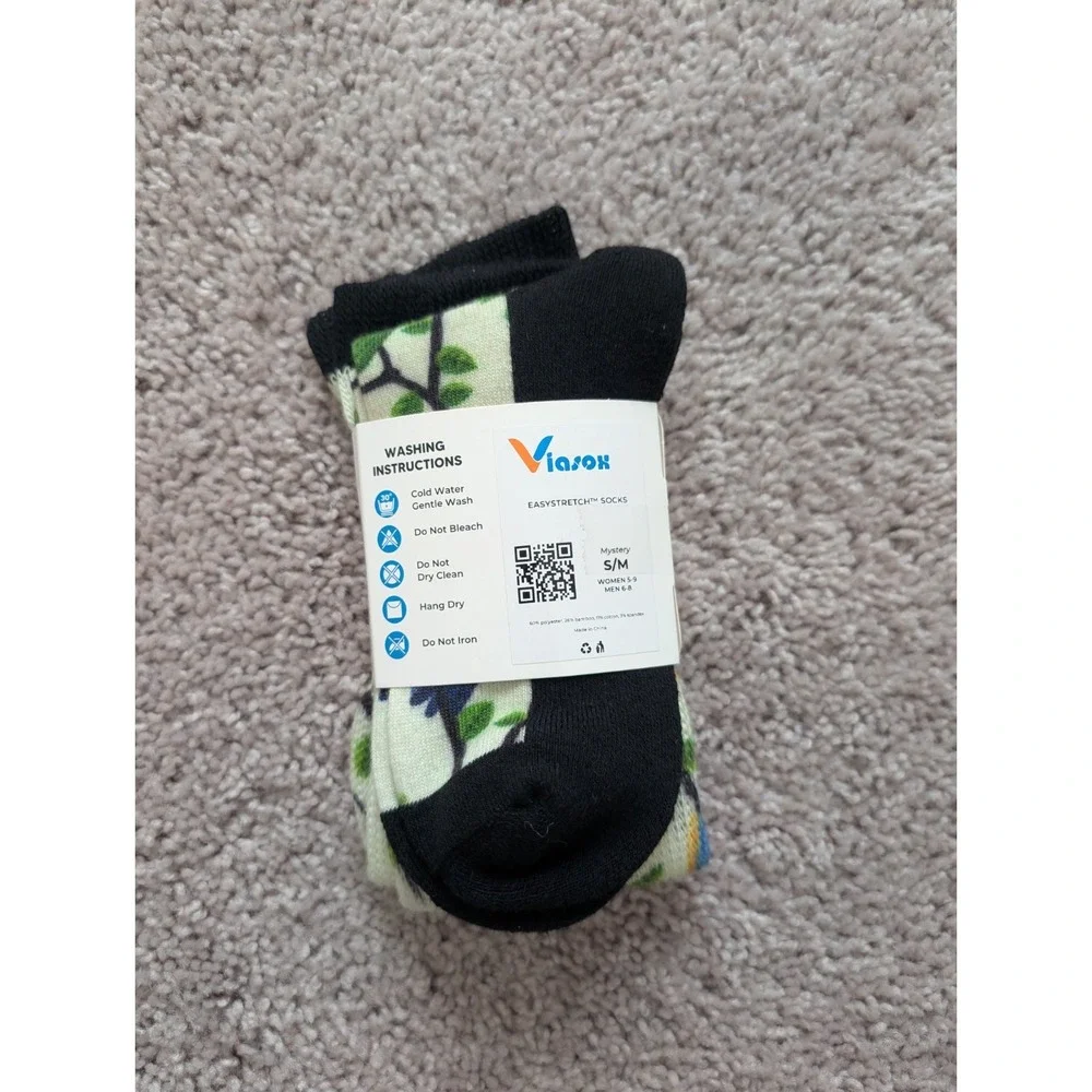 NWT Viasox Easystretch Socks Mystery Forest S/M Mens 6-8 Womens 5-9